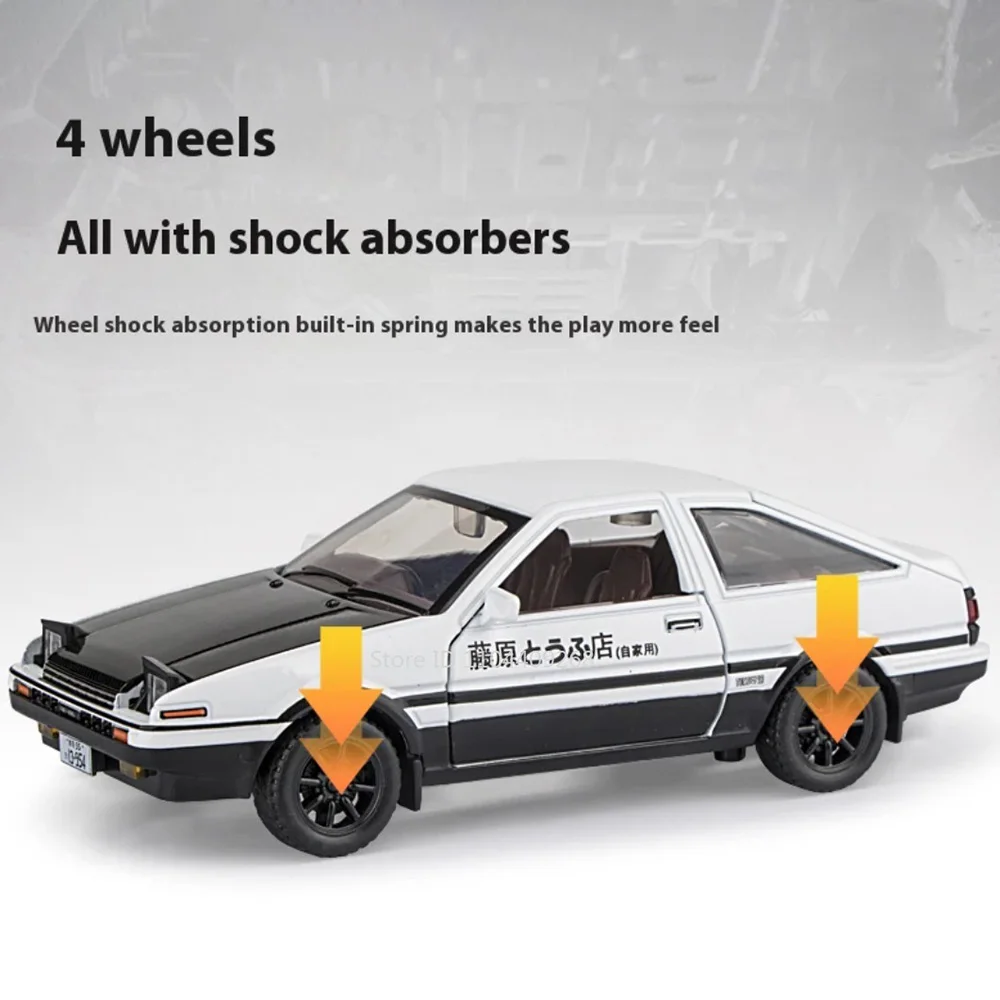 1:30 Scale เริ่มต้น D AE86 ของเล่นรถโลหะผสมยางยาง Shock Absorption ดึงกลับจําลองยานพาหนะเด็กวันเกิด...