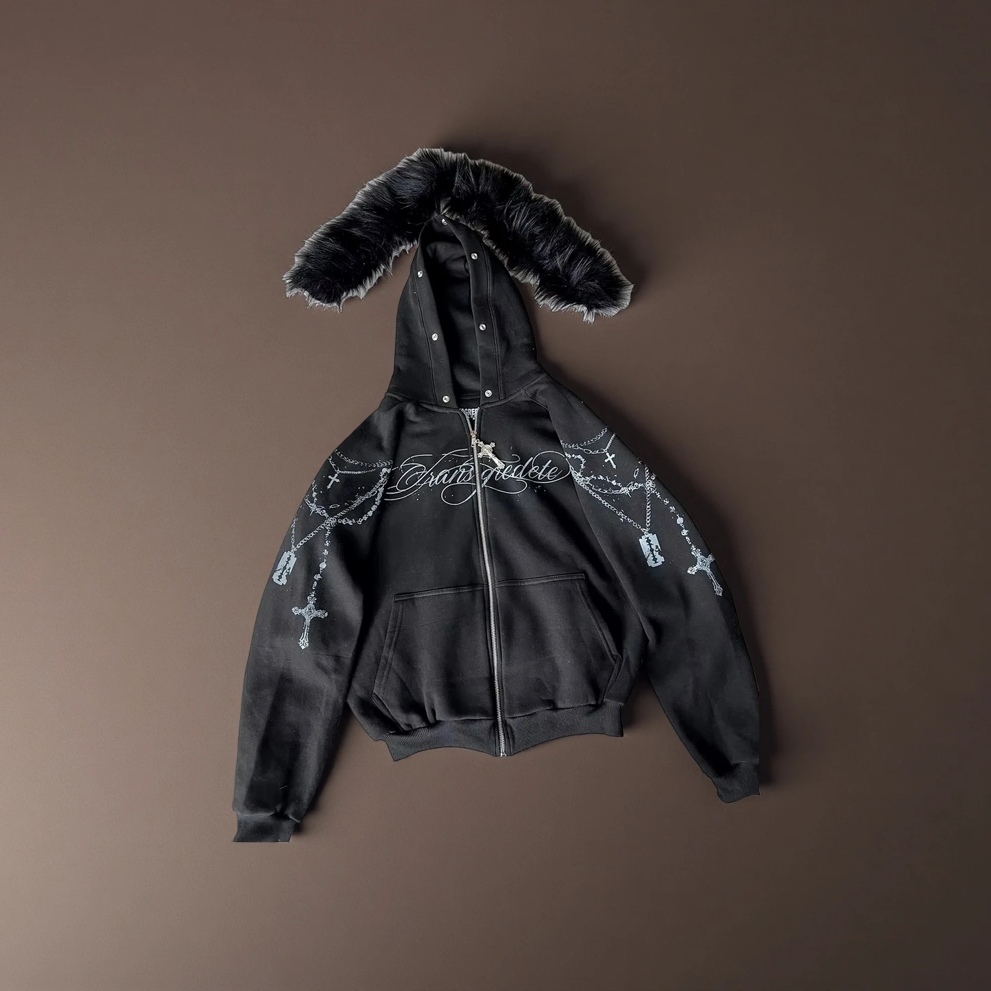 Sweat-shirt décontracté ample et polyvalent Y2K, nouveau sweat à capuche Harajuku en polaire épais avec col en fourrure et fermeture éclair pour femmes, style punk de rue, tendance chaude