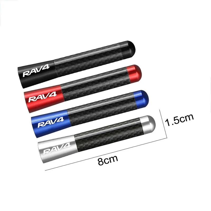 Antena de sinal aprimorada para rádio de carro, 8cm, fibra de carbono, acessórios automotivos para toyota rav4 20 30 xa30 2007 2009 2010 2011 2012 2013 2006