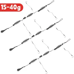 Fishing Fixed Bait Nest Feeder Artificial Bait Cage Set String Hook Bait Holder Catfish Fishing Hook Carp Fishing Tackle 15g-40g