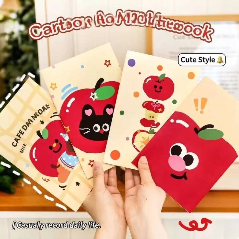 

Lovely Stationery Cartoon Apple A5 Car Line Book Student Cute Notepad Small Gift Handbook Kawai Stationery Notebook Small Book