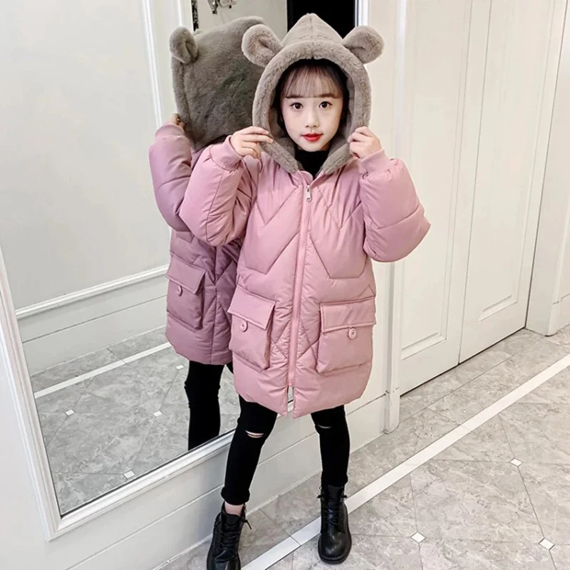 Autumn Winter Girls Jacket Keep Warm Hooded Windproof Outerwear Birthday Christmas Girls Coat 4 5 6 7 8 9 10 Years Kids Clothes