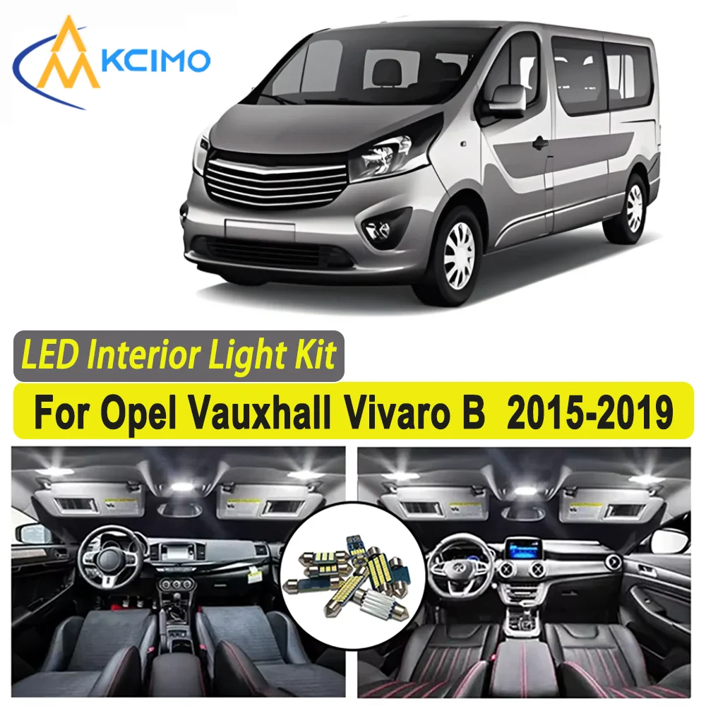 

Kcimo LED For Opel Vauxhall Vivaro B (2015-2019) Premium Bright LED Interior Dome Map Trunk Light Kit Car Led Lamps New Canbus