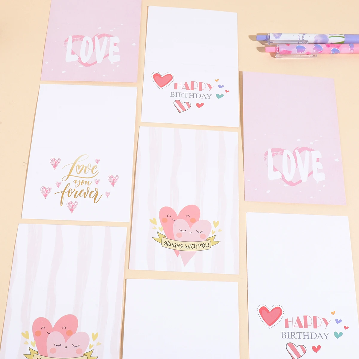 12PCS Heart Pattern Card Set,Express Your Emotions Space for Writing Blessings,Birthday Cards,Romantic Gift for Valentine's Day