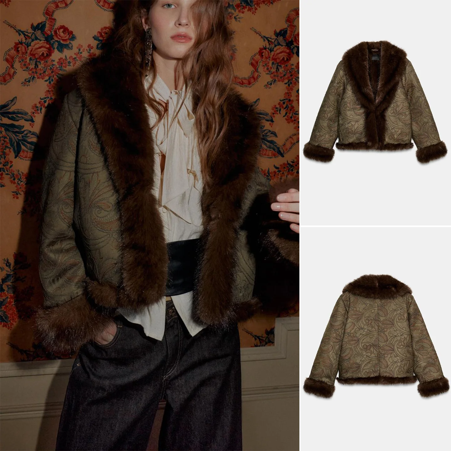 

Осень-зима, новый женский дизайн, отложной воротник, длинное свековое пальто с двусторонней вышивкой, Jaet 8372248, волокно из полиэстера...