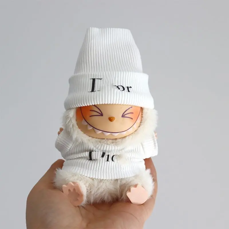 Roupa Labubu – Conjunto de roupas estilo lazer para bonecas de 17 cm, inclui chapéus e acessórios, cabe em bonecas Labubu de 6,7 polegadas