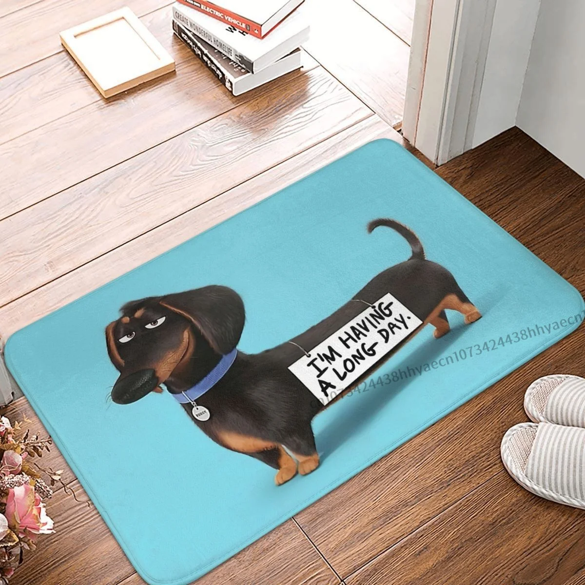 

Non-slip Doormat Kawaii Dachshund Sausage Dog Bath Bedroom Mat Prayer Carpet Flannel Modern Decor