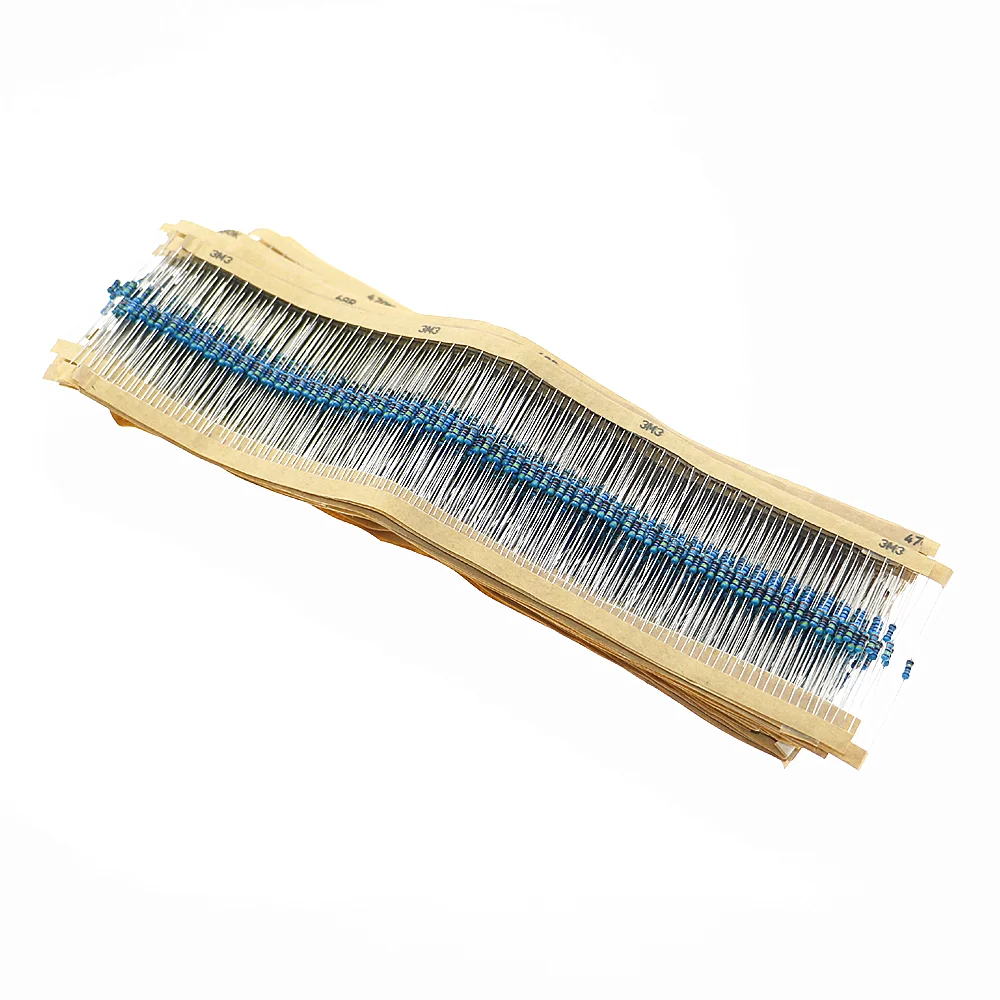 2500Pcs 1% 1/4W 0.25W Metal Film Resistor 50 Values Assortment Kit set 1Ω~10MΩ Range sample package