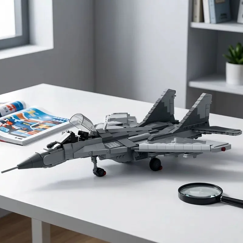 MOC Creative Design Sky Fighter MiG-29A Combat Aircraft Building Blocks Model Adult Puzzle Assembly Toys Birthday Gift Ornament