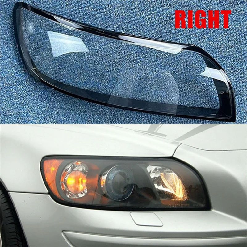 For Volvo S40 S40L 04-06 Transparent Lampshade head light lamp Cover Glasses Lamp Shade Headlight Shell Cover Lens Right