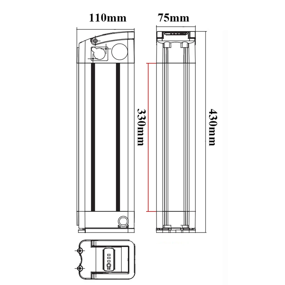 Folding Ebike Silver Fish Battery Pack  48V 17.5Ah 21Ah 500W 750W E-Lux Tahoe Stepthru Fat Tire Electric Bike Batteries