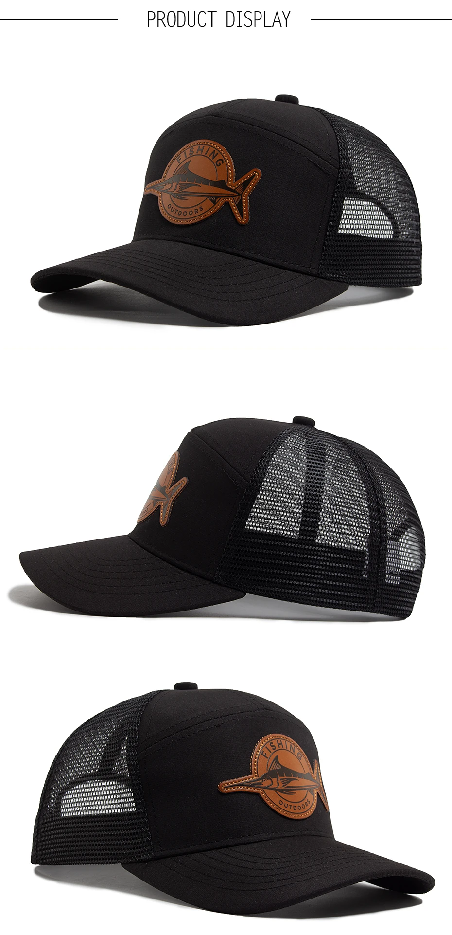 Shark Leather Label Herren-Baseballkappe, lässig, 7-teilig, Trucker-Mütze, modisch, Hip-Hop, Mesh-Kappen, Sommer, Damen, Visierhüte, Unisex – Detail 4