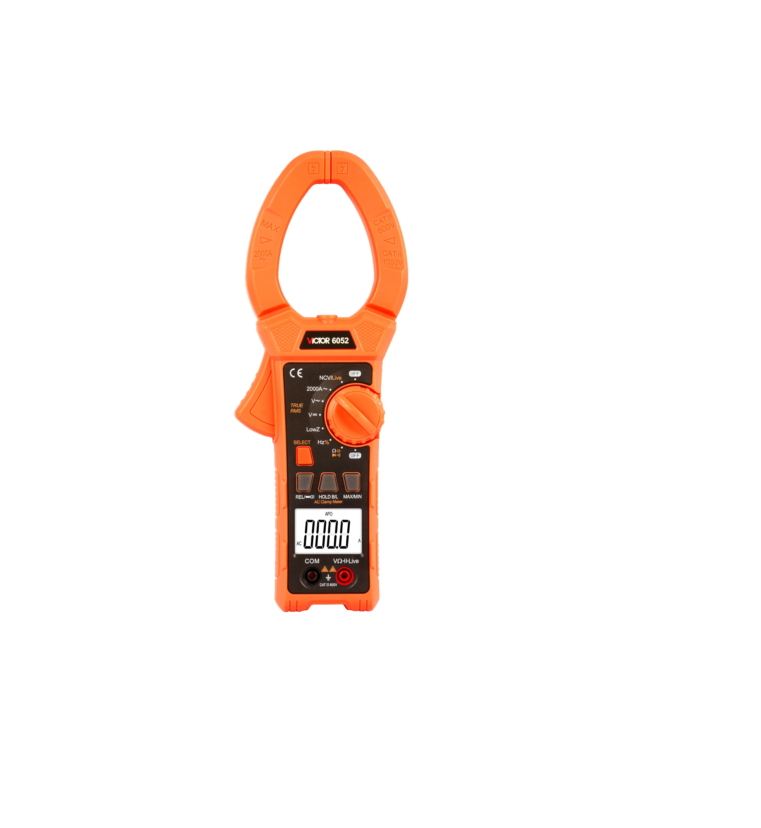 VICTOR China manufacturer New 6052 clamp meters 5999 Count ac dc 1000v AC2000A with Max/Min NCV  V.F.C