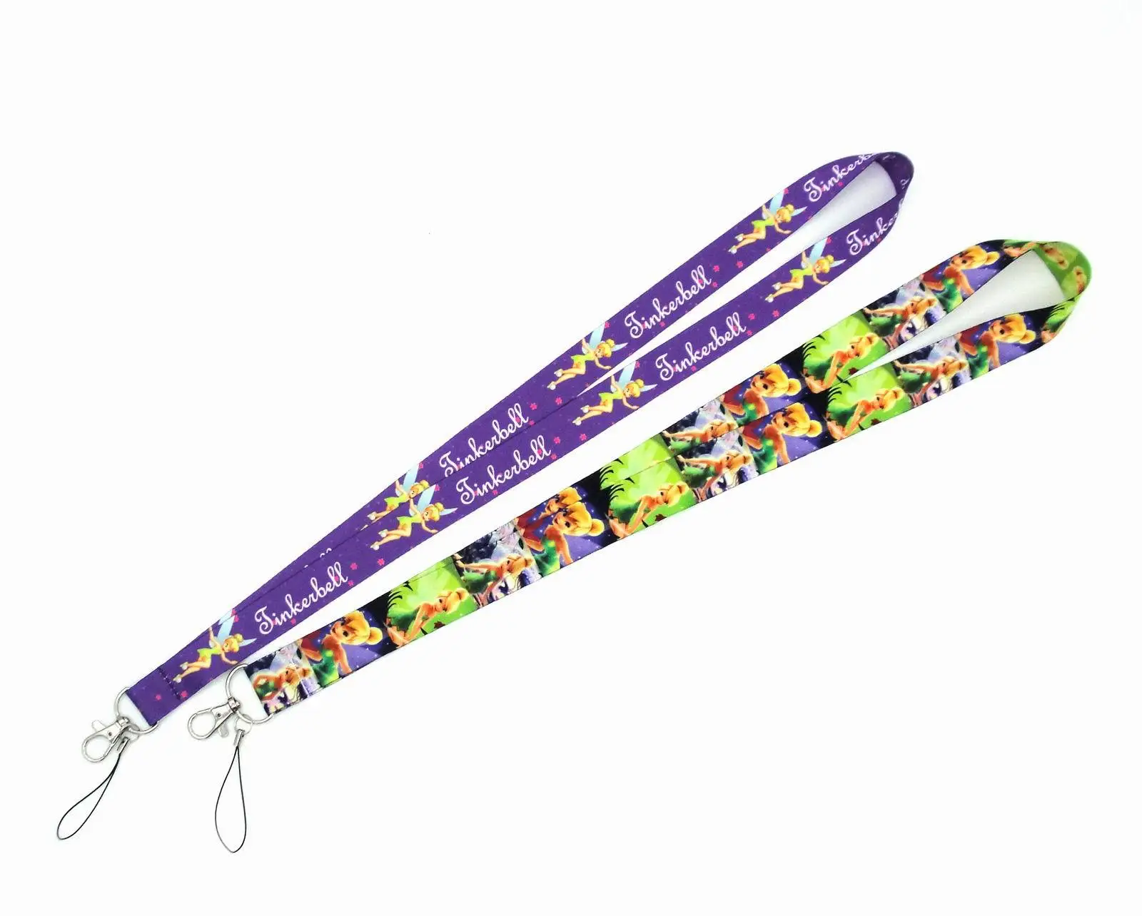 Disney Tinkerbell Creative Painting Art Key Chain Cartoon Lanyard Neck Strap For Phone Keys ID Card Cartoon Lanyards For Kids