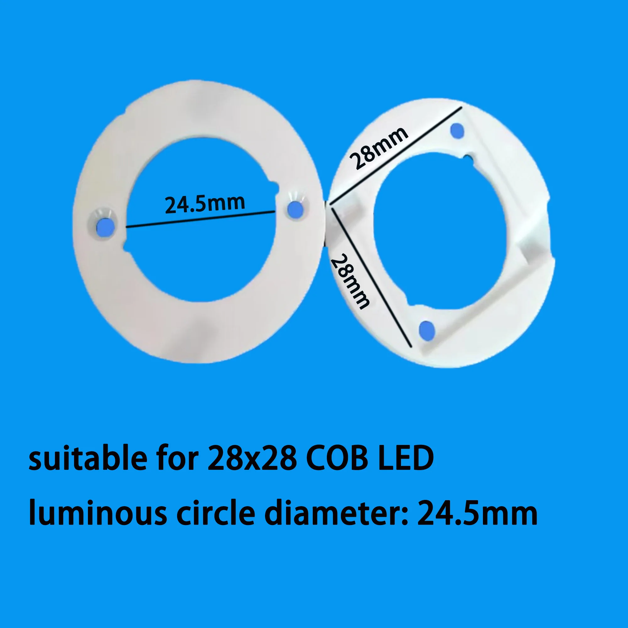 10 Stück/Lot Chip-Halter COB LED Montagehalterung 13x13mm/19x19mm/28x28mm/38x38mm für 11mm/17mm/23mm Leuchtdurchmesser Licht – Detail 3