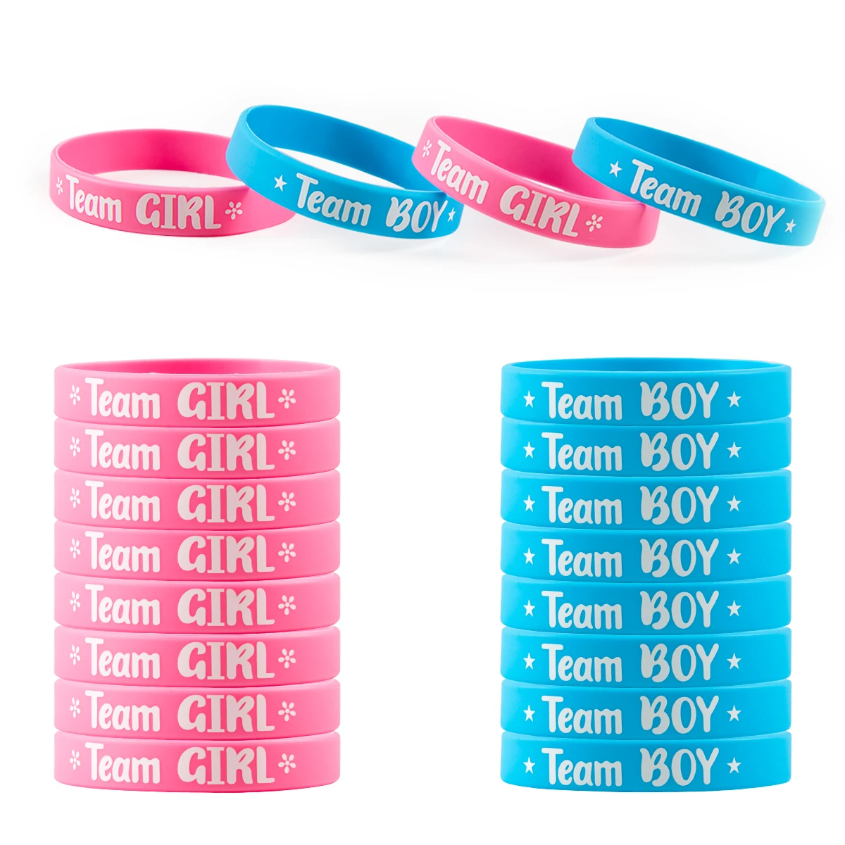 20pcs Boy Or Girl Gender Reveal Party Wristbands Boy Girl Bracelets For Team Wendy Welcome Baby Shower Gender Reveal Party Decor