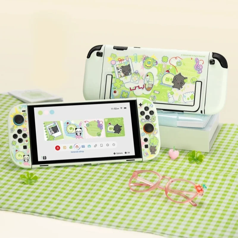 

Original Design Switch2 Protective Case Cartoon Cat Custom Lucky Clover Y2k Girl Memo Ns2 Protective Case Cute Peripheral Toy