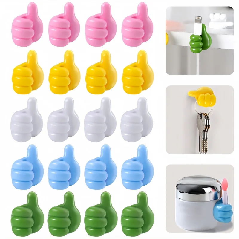 

Multifunctional Thumb Wall Hook Fun Cable Holder Self-Adhesive Wall Decoration Hook Home/Office Data Cable Clip Desktop Storage