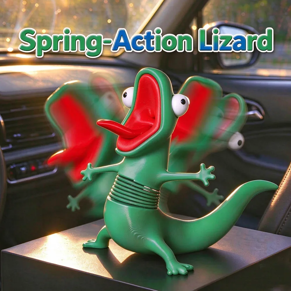 2 PCS Creative 3D Printed Green Lizard Statue Cute Desktop Ornament for Office Shelf  Adults Housewarming Gifts Animal Ornament