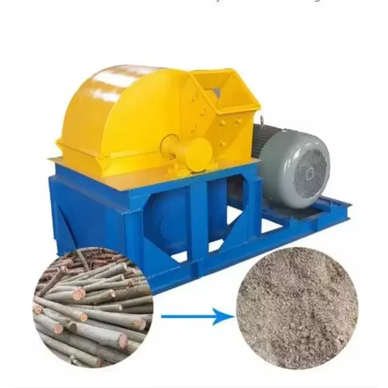 

Mobile Wood pallet crusher machine hammer mill shredder for sawdust powder grinder