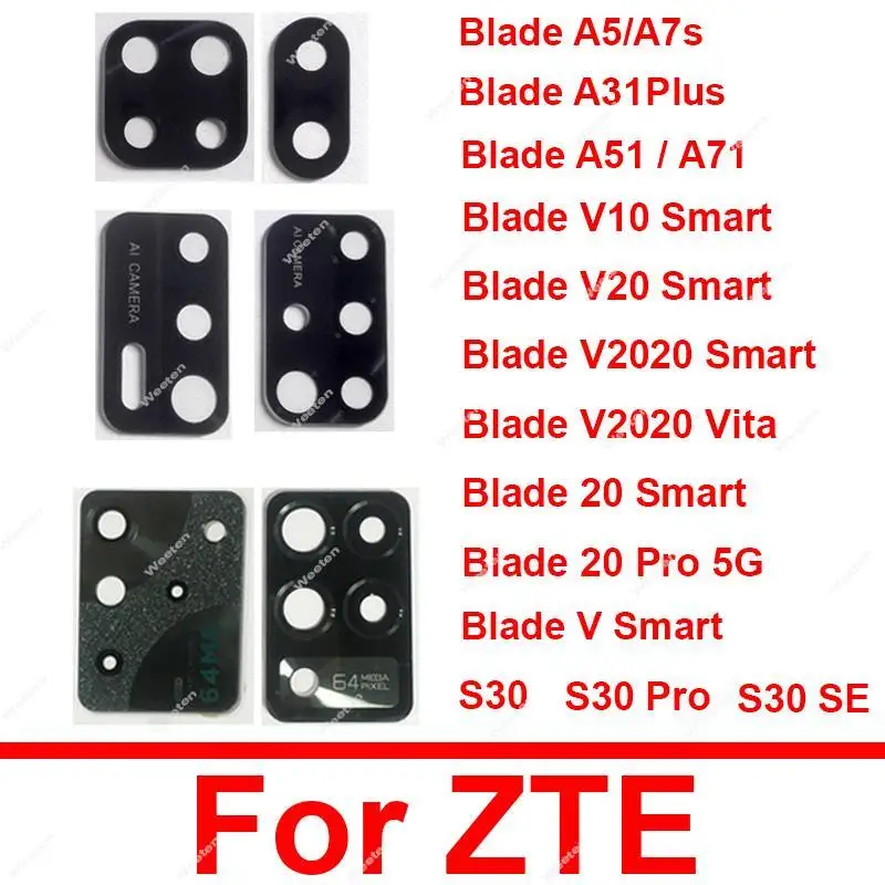 

Rear Back Camera Glass Lens Sticker For ZTE Blade A5 A7S 2020 A31 Plus A51 A71 V10 V20 V2020 20 Smart Vita 20Pro S30 Pro S30SE