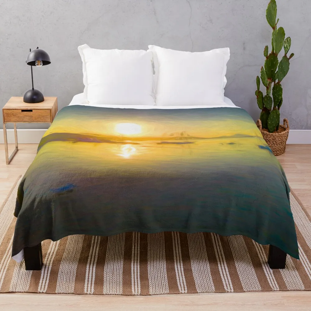 

Aegean Sea Dawn Art Throw Blanket Sofa Quilt Luxury St Blankets