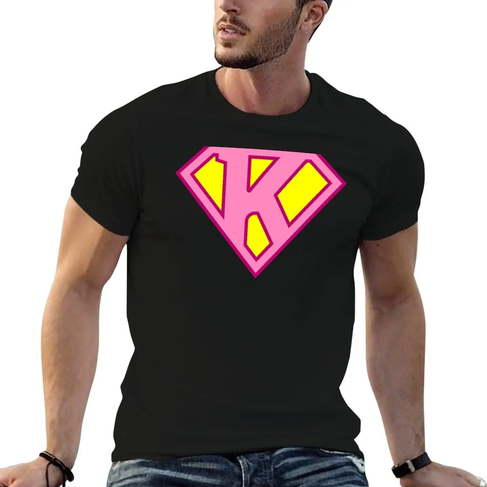 حرف K سوبر رسالة Vol.2 تي شيرت مضحك تي شيرت رجل تي شيرت رجل عادي رجل تي شيرت فاخر تي شيرت #1