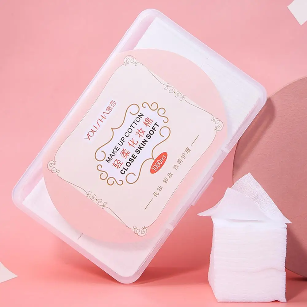 Hohe Qualität 1000 Teile/satz Einweg Make-Up Baumwolle Tücher Entferner Gesichts Wischen Pad Reinigung Weiche Kosmetische Papier Pads V0V5