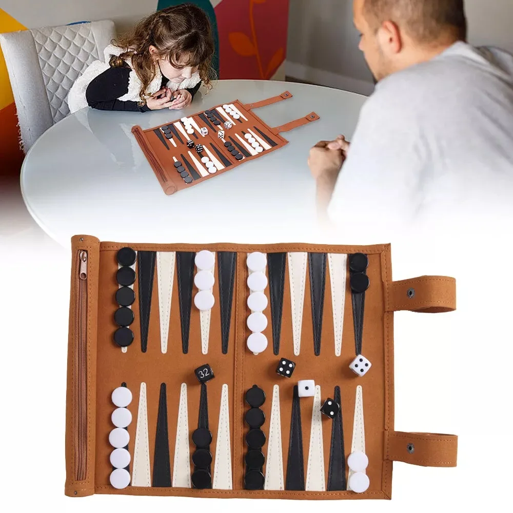 

Набор для настольных игр Backgammon, дорожный портативный набор для настольных игр в рулон, Семейная Игра для путешествий