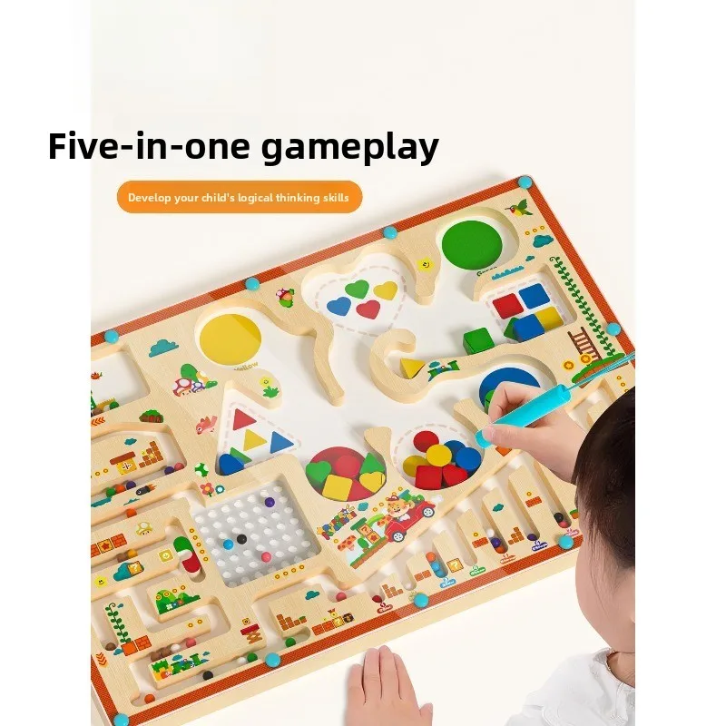 Magnetic maze walking beads children's educational toys concentration training baby classification teaching aids New Year's gift