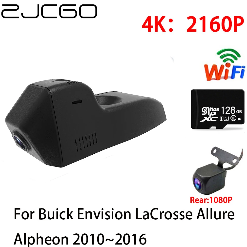 ZJCGO 4K Car DVR Dash Cam Wifi Front Rear Camera 2 Lens 24h for Buick Envision LaCrosse Allure Alpheon 2010 2011 2012 2013 2014