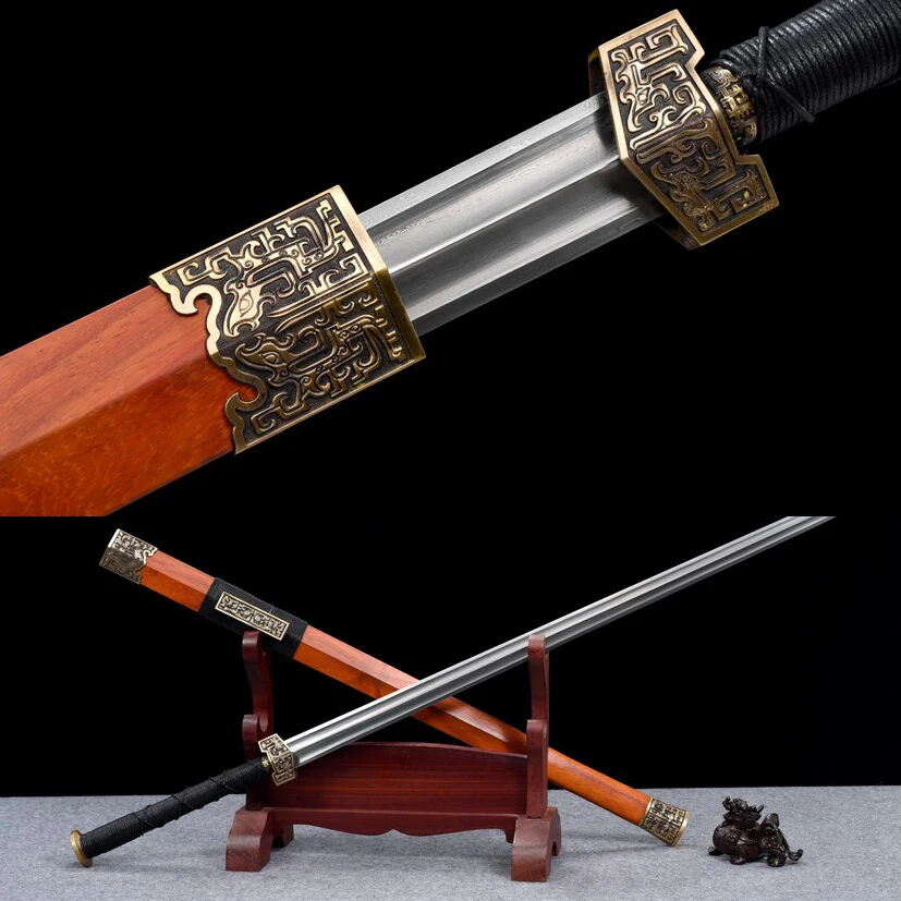 101.5 سنتيمتر العشب التنين هان السيف القرون الوسطى معركة إعداد كاتانا كامل تانغ دمشق الصلب حافة قطع النينجا الكونغ فو القتالية Ar #1