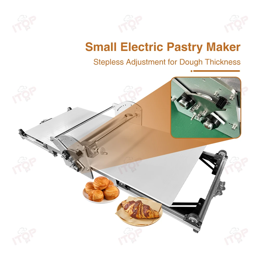 Home Pizza Dough Rolling Machine Electric Table Top Croissant Dough Sheeter Machine for Bakery