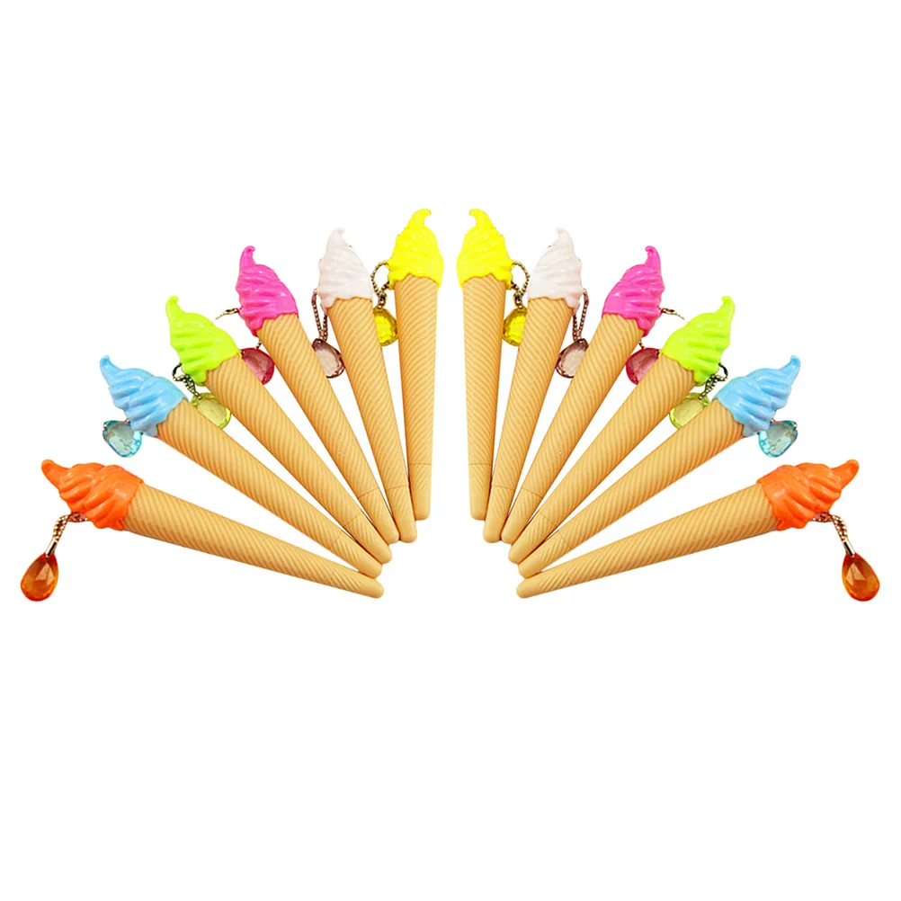 24 قطعة من أقلام جل الآيس كريم، قلم كتابة لطيف، قلم حبر جاف ناعم، أدوات مكتبية مدرسية، قلم رسم على شكل رسوم كرتونية