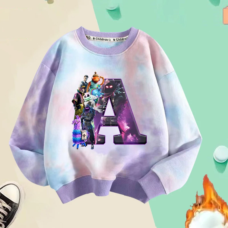 フォートナイトカラフルなパーカーアニメ要塞ナイトプルオーバースウェット漫画春秋トップス子供セーター服クリスマスギフト