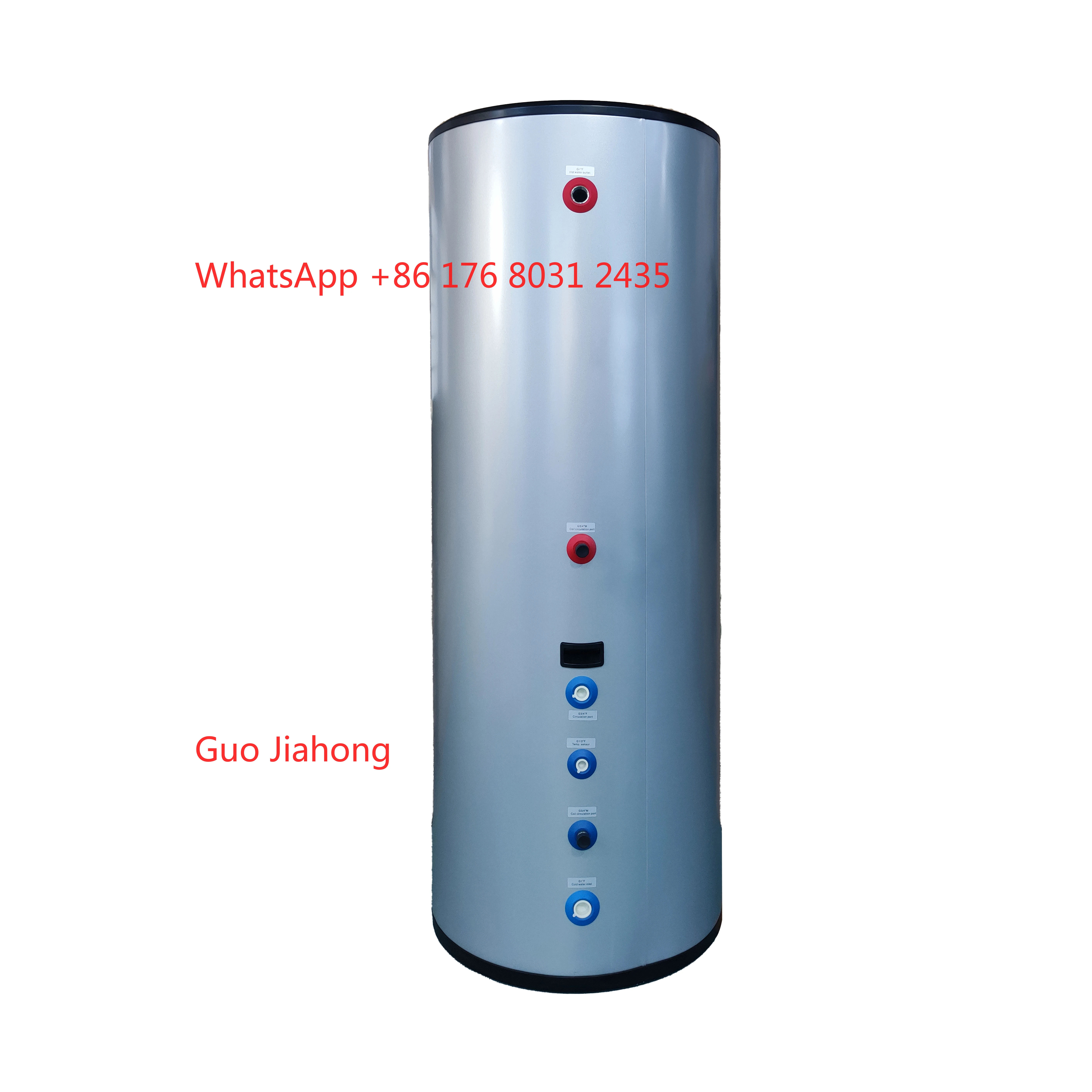 خزان مياه ساخن كبير من الفولاذ المقاوم للصدأ المحلي لمضخة حرارة مصدر الهواء مع خزان تخزين اتصال شفة DN100 DN150 DN200