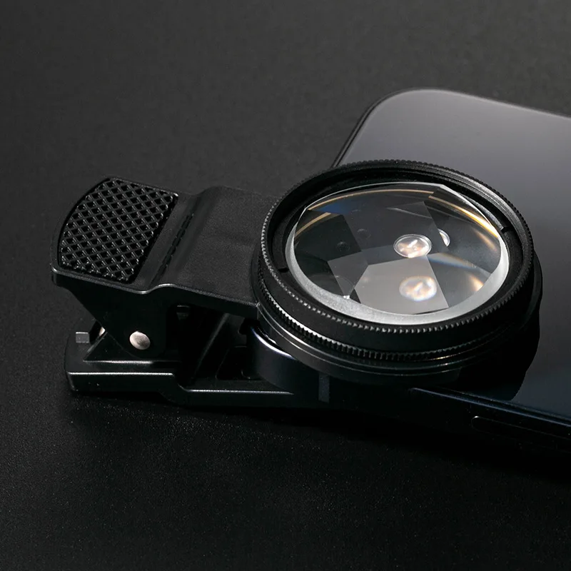 Transparant 37 mm vijfzijdig filtereffect voor mobiele telefoons Universele 37 mm externe coole selfie-fotografie- en videografielens