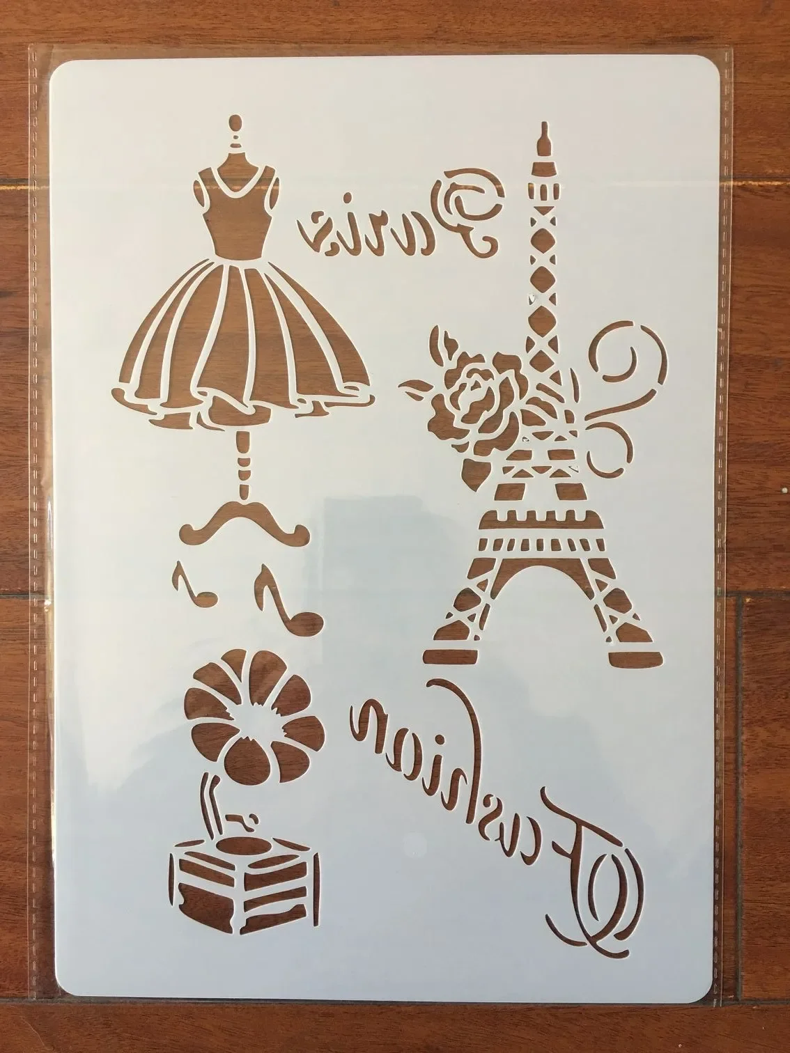 A4 29 * 21cm Dress Iron tower DIY Stencils Wall Painting Scrapbook Coloring Embossing Album Decorative Paper Card Template