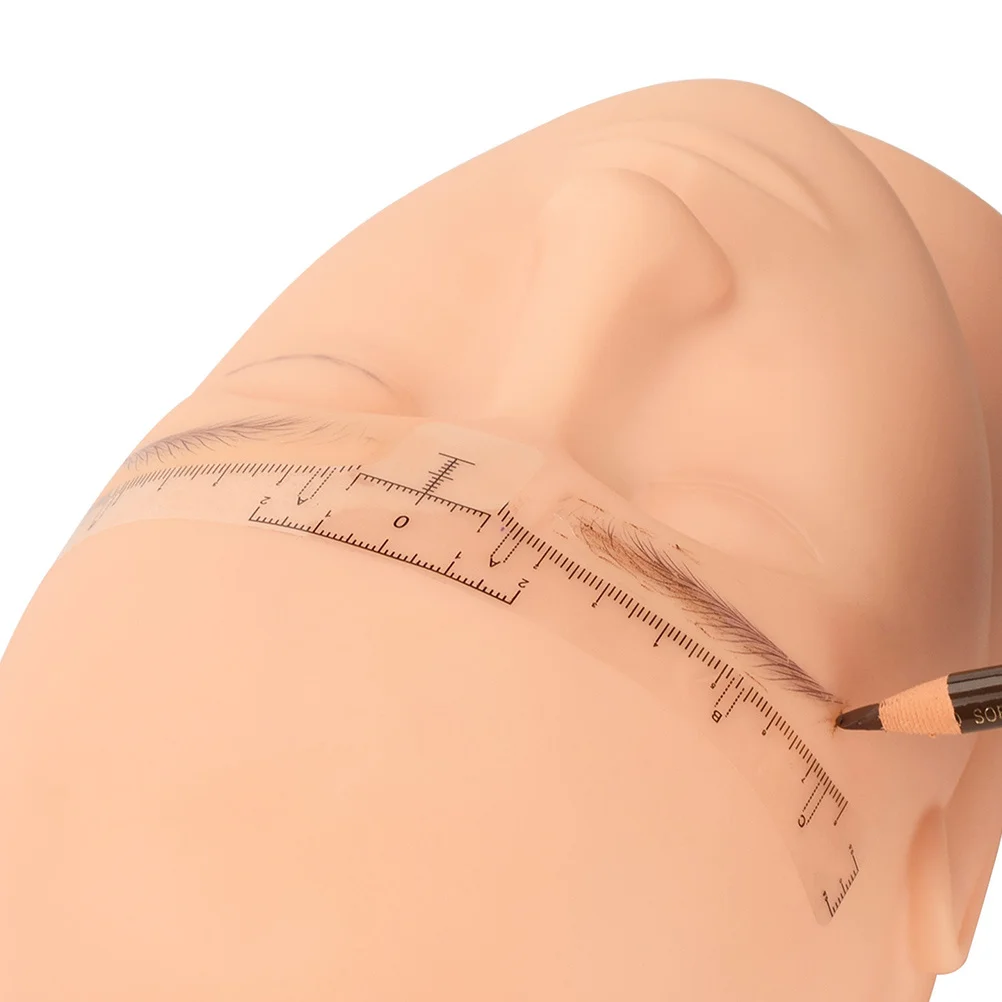 100 stücke Einweg Augenbraue Aufkleber Vorlage Messwerkzeug Zeichnung Gestaltung Lineal Für Frauen Make-Up Stirn Linie Positionierung Kit