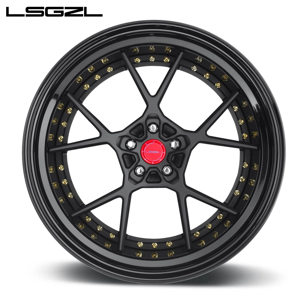 Full Size Pcd 5x112 5x114.3 5x120 2 Piece Customized Forged Aviation Aluminum Car Wheels Alloy Rims