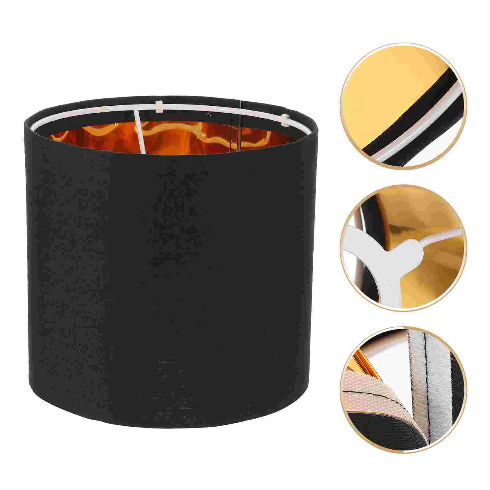 Black Table Lamp Assembly Required Lampshade Chandelier Shades Light Mini Cover for Fabric Drum