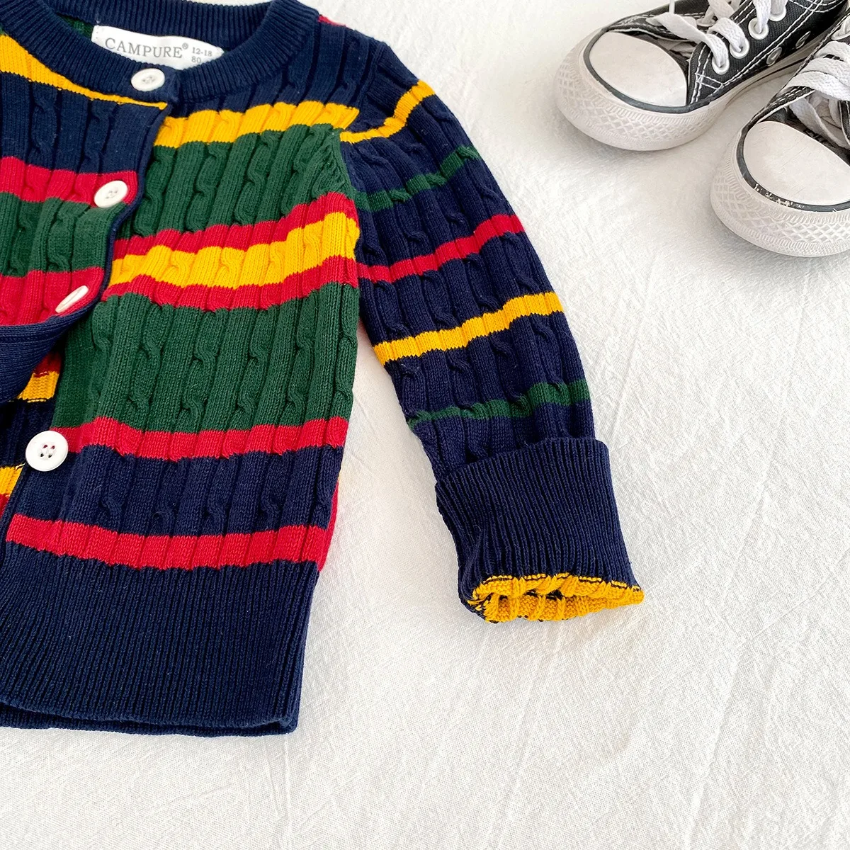 Ircomll Herbst Baby Mädchen Jungen Pullover Kleinkind Strickjacke Kinder Reine Baumwolle Stricken Tops Pullover Strickjacke Jacke 1-6Y – Detail 5