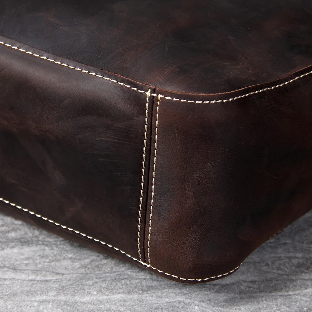 S.WORKER Vollnarbenleder Vintage Schultertasche Große Kapazität Echtleder Laptop-Einkaufstaschen für Frauen – Detail 16