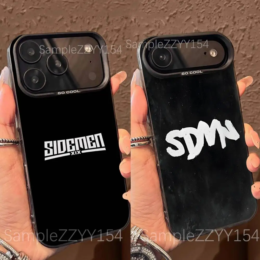 

Sidemen SDMN Phone Case For iPhone 17,16,15,14,13,12,X,8,Pro,Max,Plus,E,SE4,Air,Mini Black IMD Matte