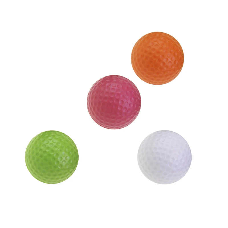 4 قطعة 42 مللي متر كرة جولف ناعمة للتدريب الداخلي والخارجي كرات إسفنجية من البولي يوريثان للاعبي الغولف هدية وردي برتقالي أخضر أبيض اللون