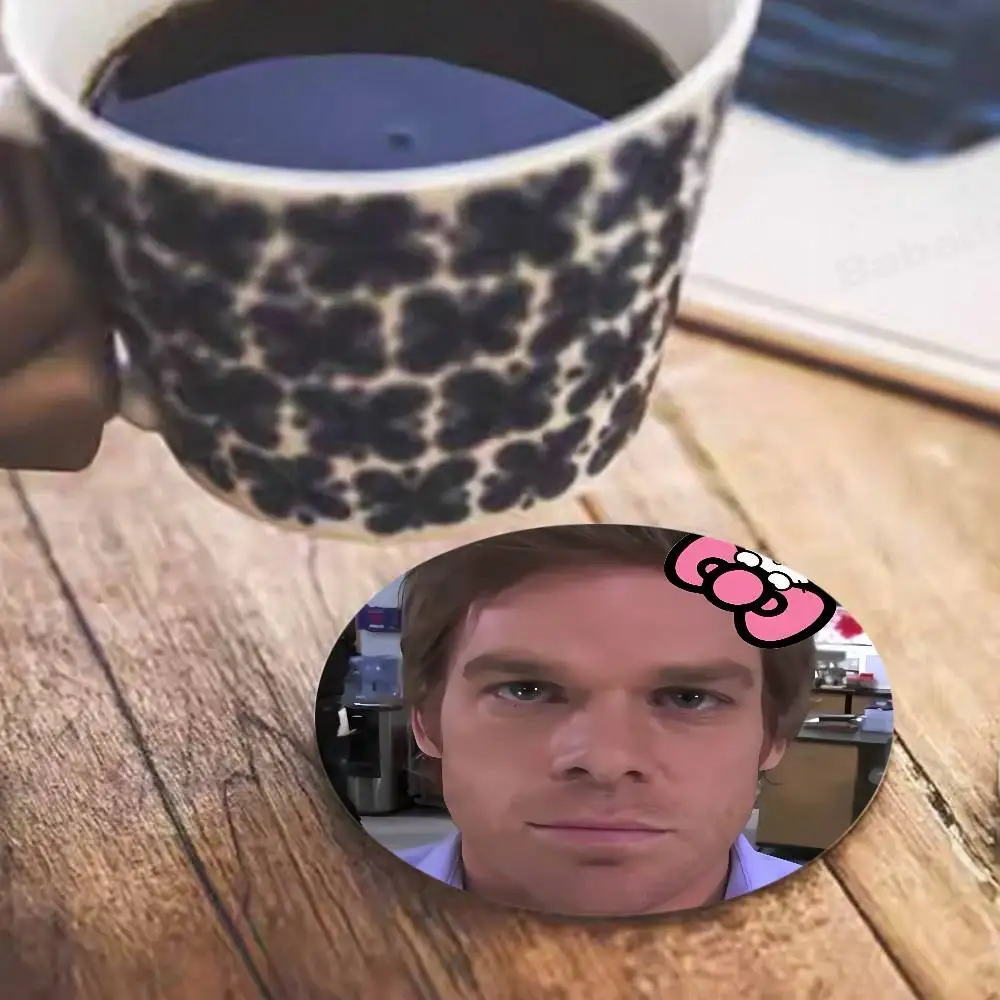 

TV D-Dexter Printed Coasters Suitable for Daily Family Party Decoration, Office, Non-Slip Wooden Coasters
