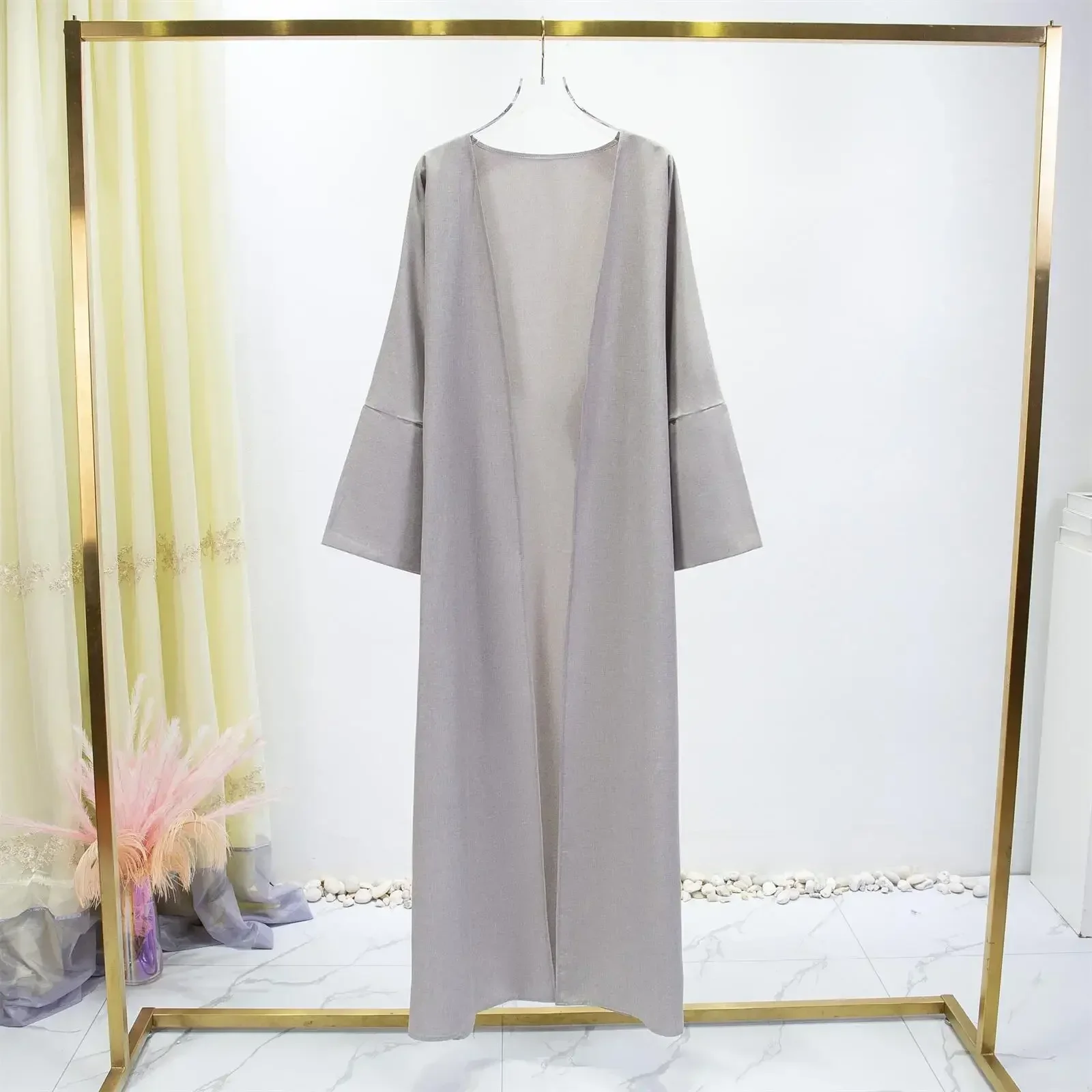 Dubai Modest Women Open Kimono Abaya Dress Women Muslim Long Coat Kebaya Eid Ramadan Arab Robe Caftan Islam Clothing Femme Gown