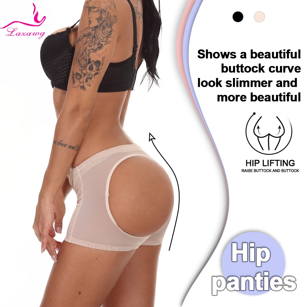 LAZAWG Women Butt Lifter Panties Booty Lifting Shorts Tummy Control Push Up Panty with Belt Hip Ehancer Underwear Body Shaper