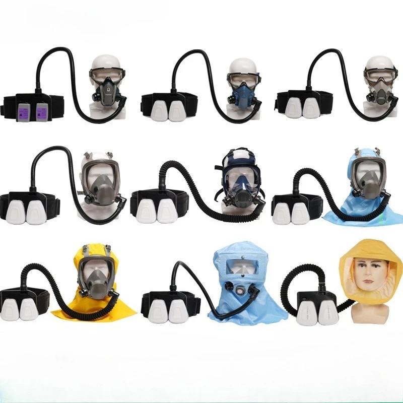 Electric Powered Air Purifying Chemical Respirator 6800 Full Face Dust Gas Mask Dual Filters Work Safety For Industrial Spraying