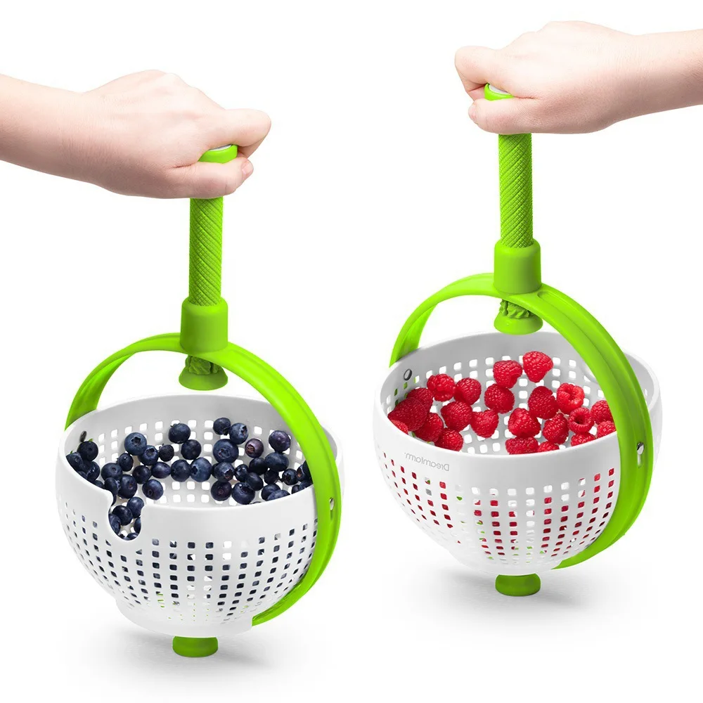

1PC New Salad Spin Dryer Kitchen Vegetable Fruits Cleaning Basin Centrifugal Spin Water Drain Basket